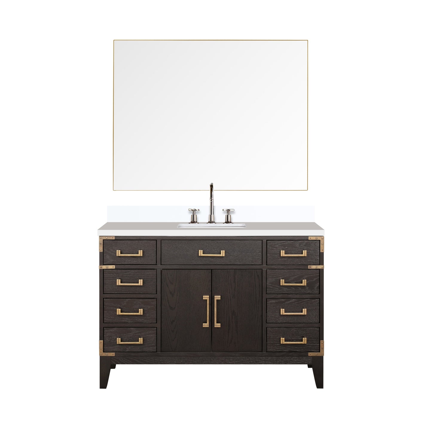 Laurel 48 in W x 22 in D Brown Oak Single Bath Vanity