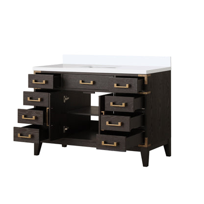 Laurel 48 in W x 22 in D Brown Oak Single Bath Vanity