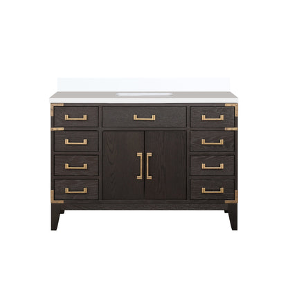 Laurel 48 in W x 22 in D Brown Oak Single Bath Vanity