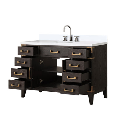 Laurel 48 in W x 22 in D Brown Oak Single Bath Vanity