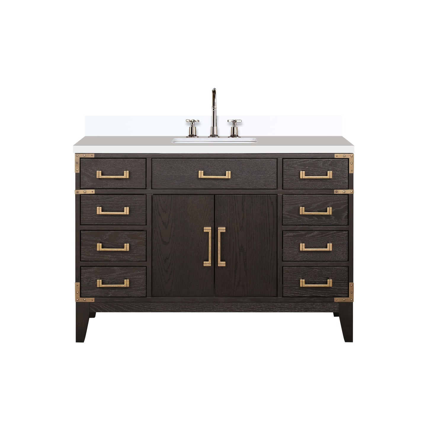 Laurel 48 in W x 22 in D Brown Oak Single Bath Vanity