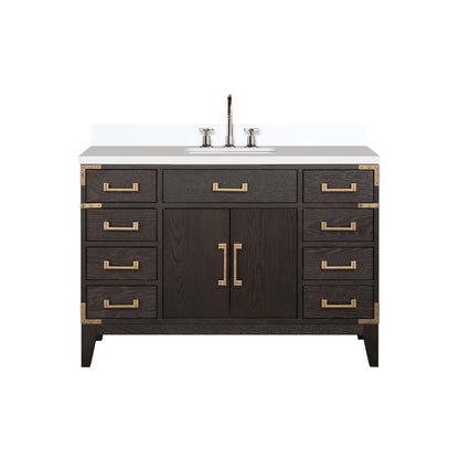 Laurel 48 in W x 22 in D Brown Oak Single Bath Vanity