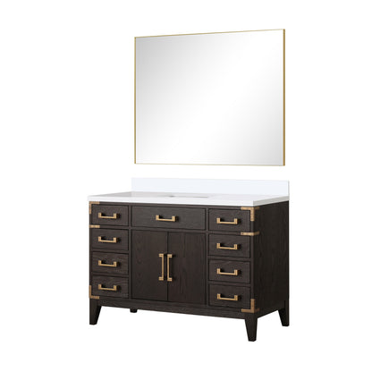 Laurel 48 in W x 22 in D Brown Oak Single Bath Vanity