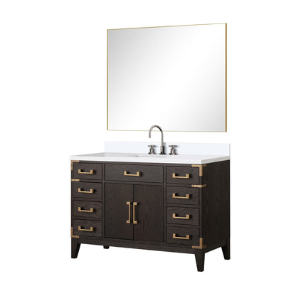 Laurel 48 in W x 22 in D Brown Oak Single Bath Vanity