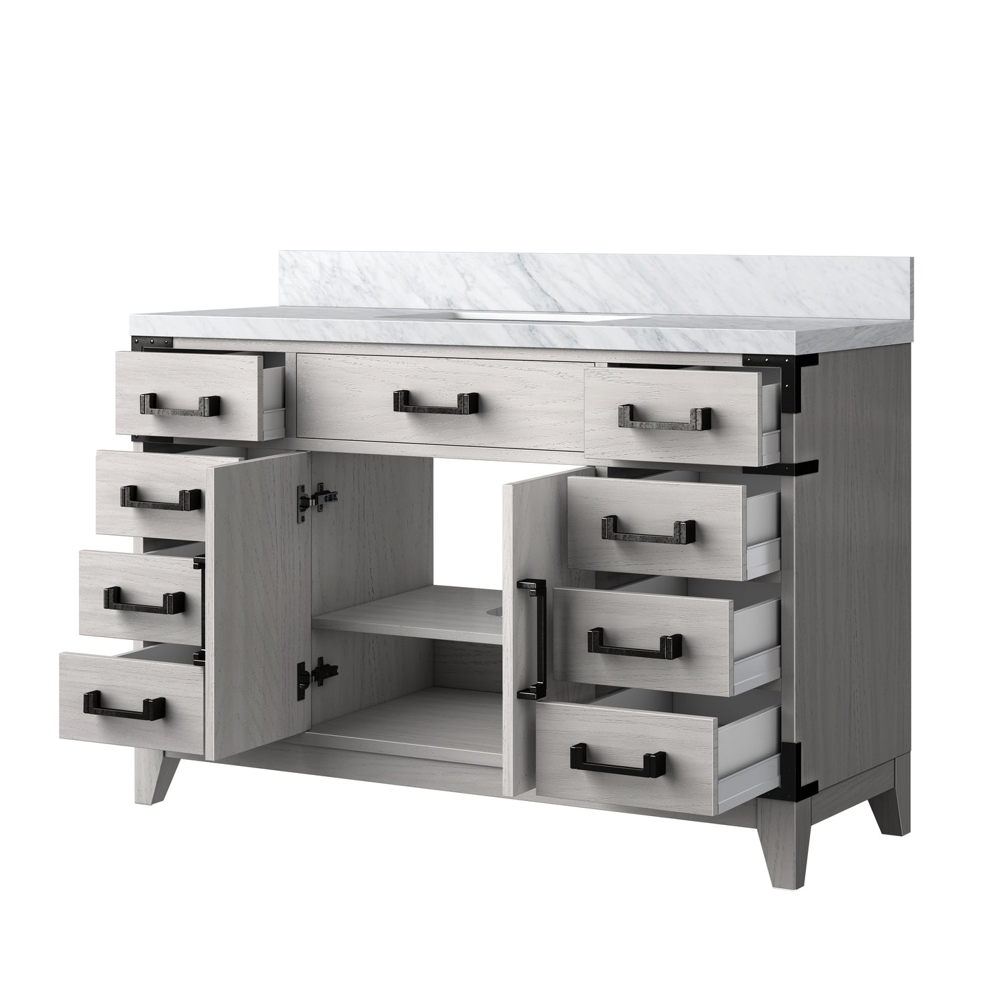 Laurel 48 in W x 22 in D White Oak Single Bath Vanity