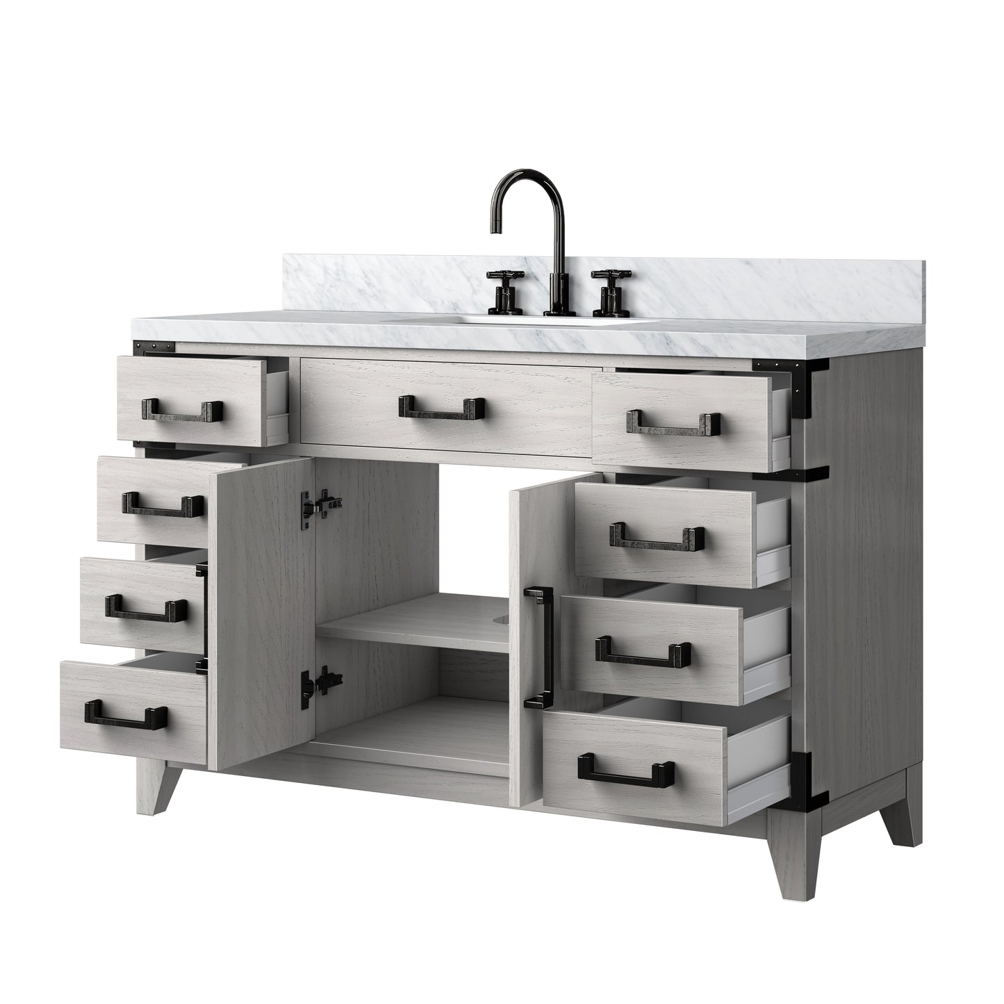 Laurel 48 in W x 22 in D White Oak Single Bath Vanity