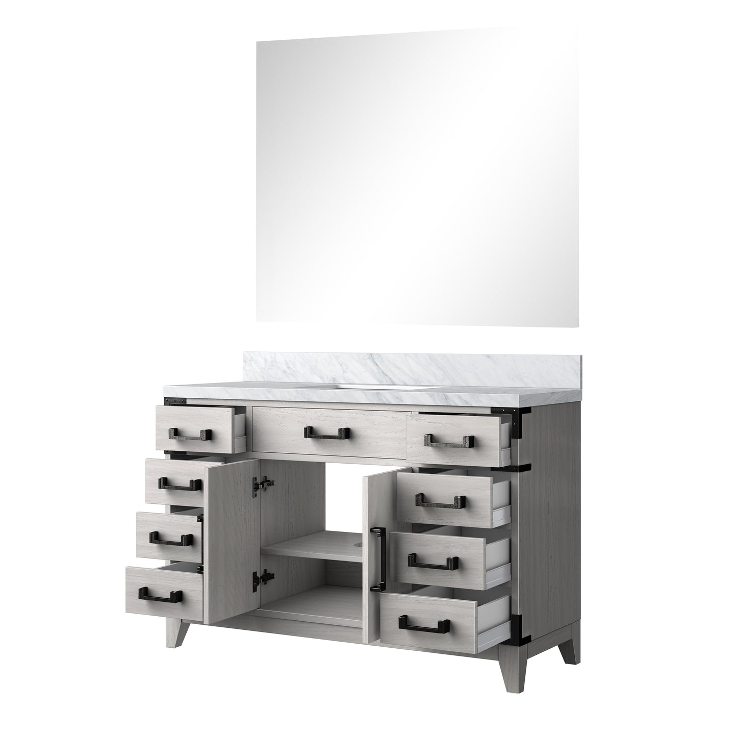 Laurel 48 in W x 22 in D White Oak Single Bath Vanity
