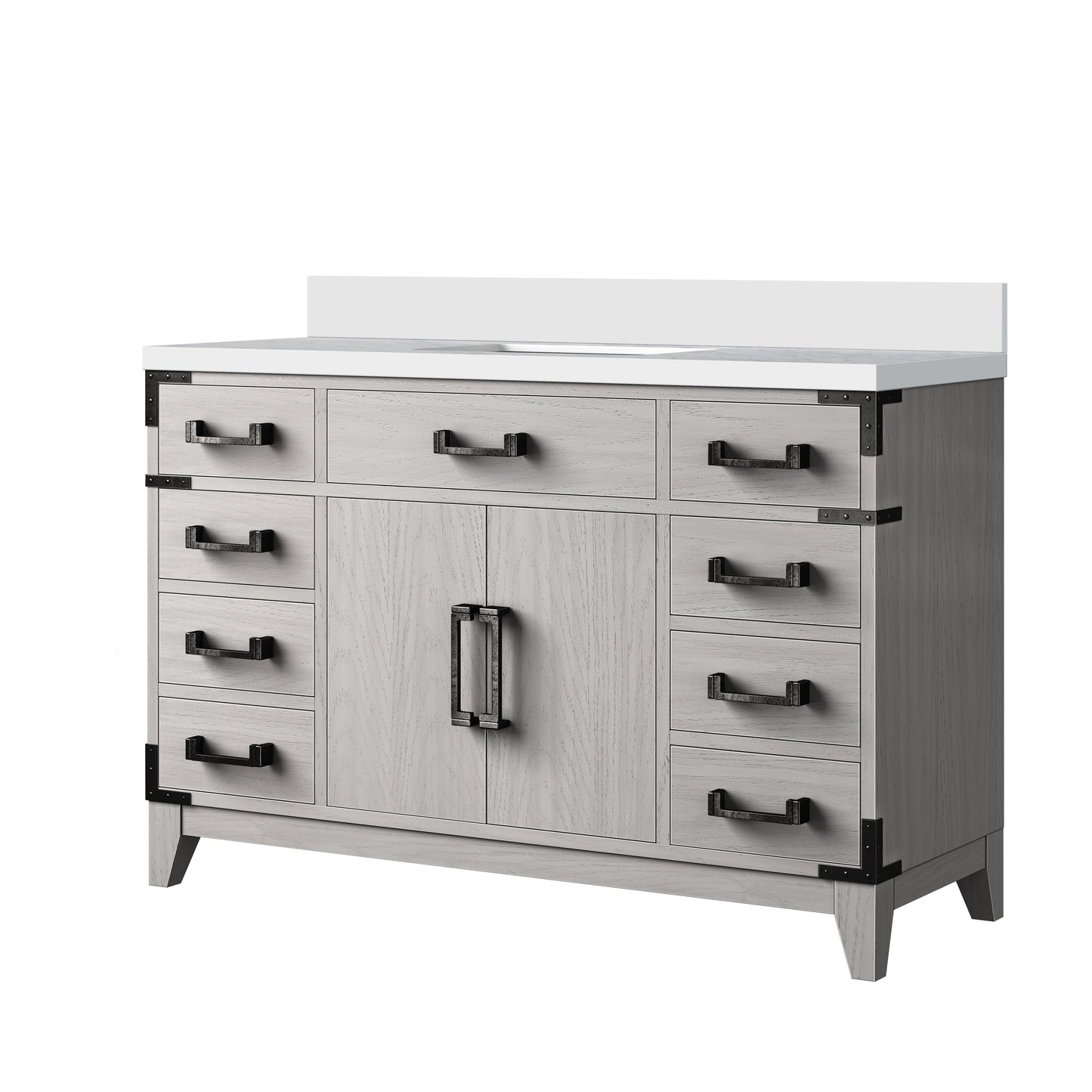 Laurel 48 in W x 22 in D White Oak Single Bath Vanity