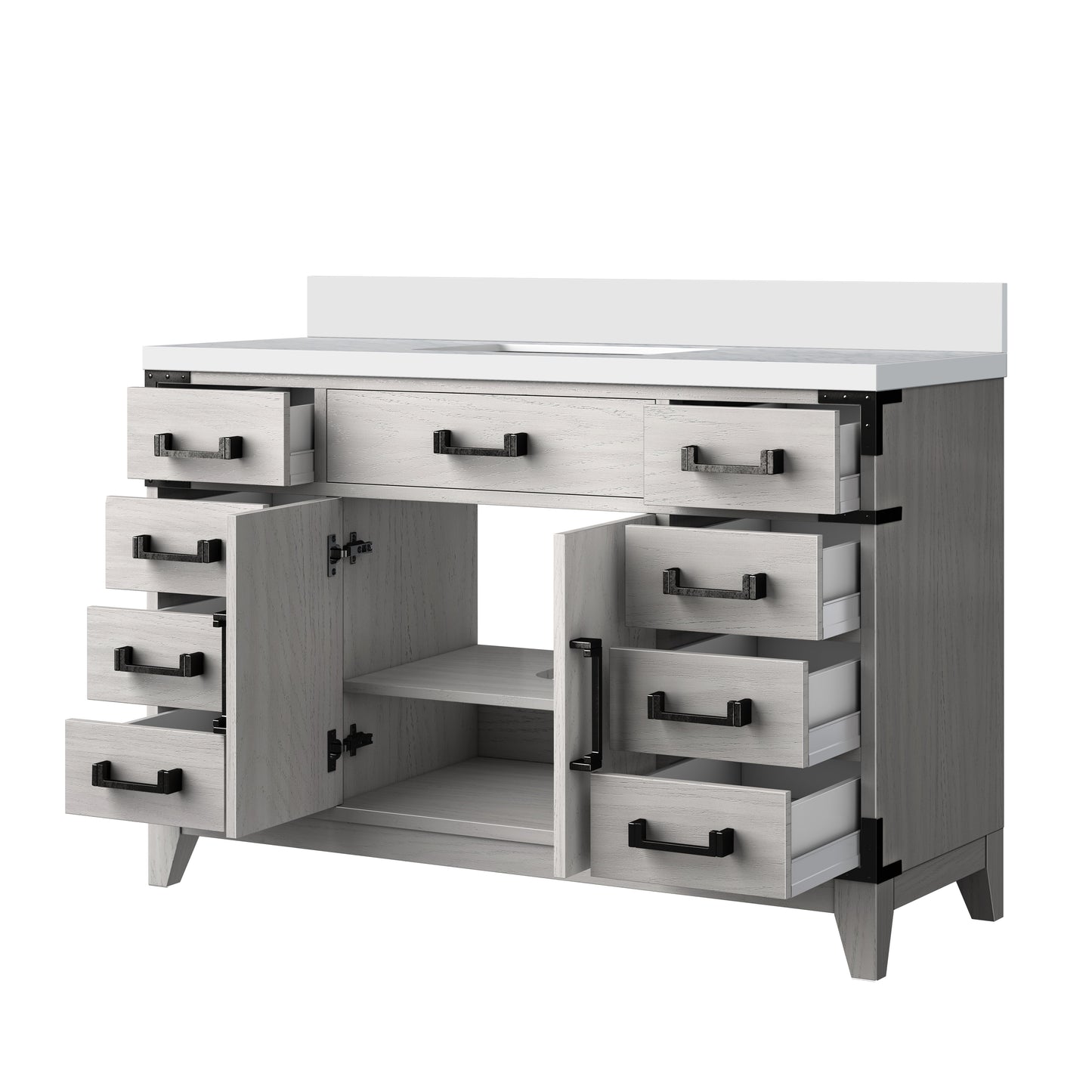 Laurel 48 in W x 22 in D White Oak Single Bath Vanity
