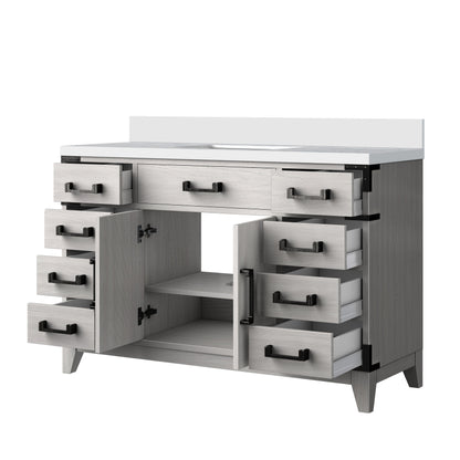 Laurel 48 in W x 22 in D White Oak Single Bath Vanity