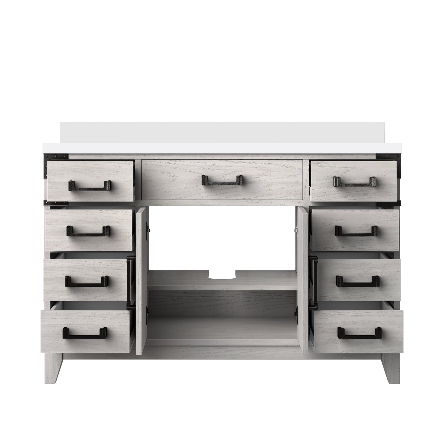 Laurel 48 in W x 22 in D White Oak Single Bath Vanity