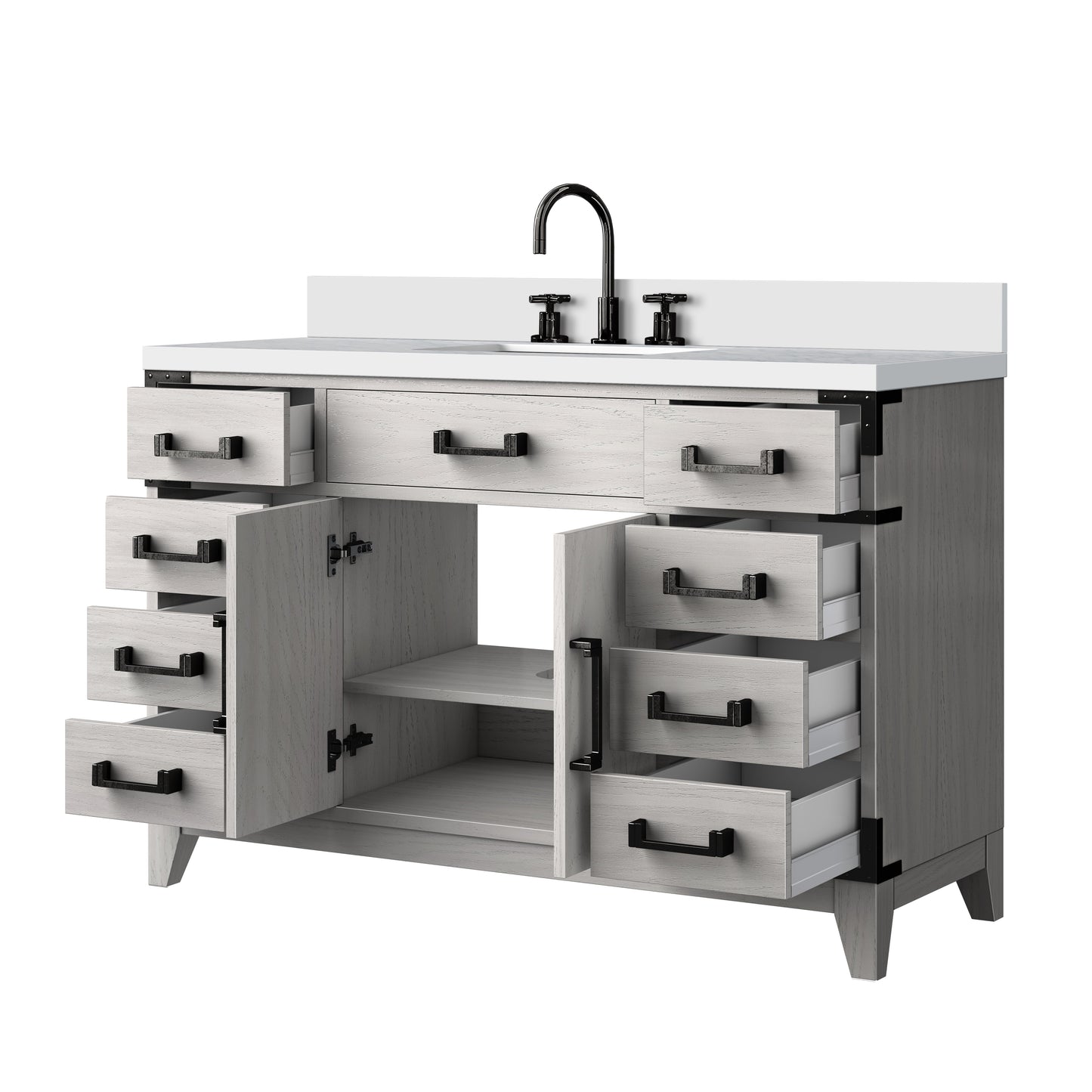 Laurel 48 in W x 22 in D White Oak Single Bath Vanity
