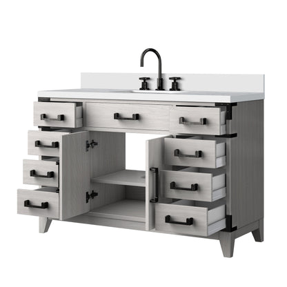 Laurel 48 in W x 22 in D White Oak Single Bath Vanity