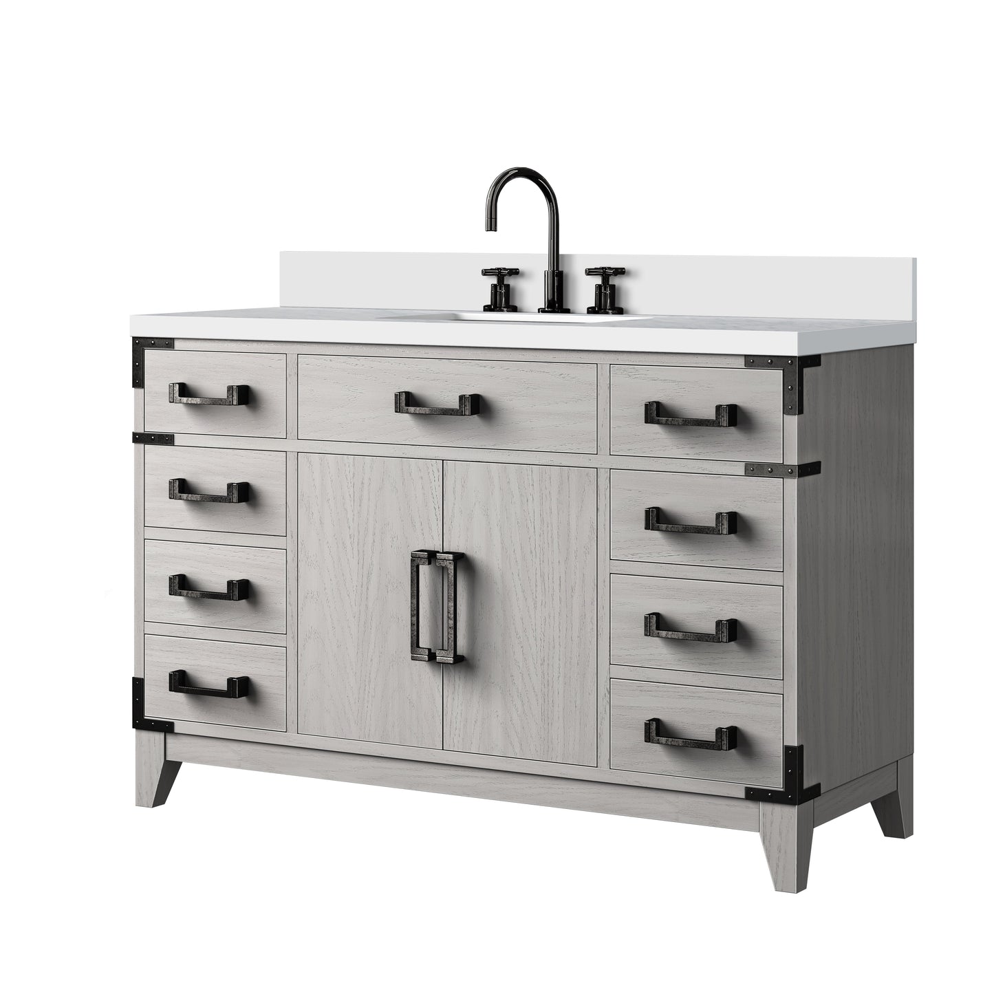 Laurel 48 in W x 22 in D White Oak Single Bath Vanity