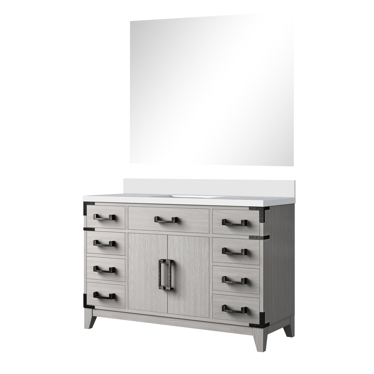 Laurel 48 in W x 22 in D White Oak Single Bath Vanity