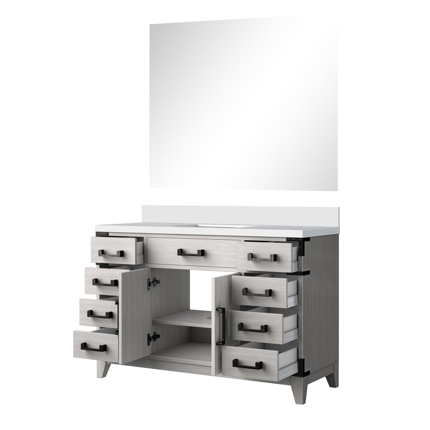 Laurel 48 in W x 22 in D White Oak Single Bath Vanity