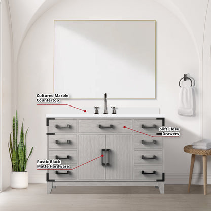 Laurel 48 in W x 22 in D White Oak Single Bath Vanity