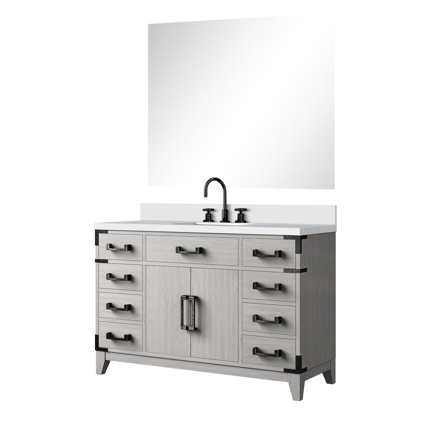 Laurel 48 in W x 22 in D White Oak Single Bath Vanity