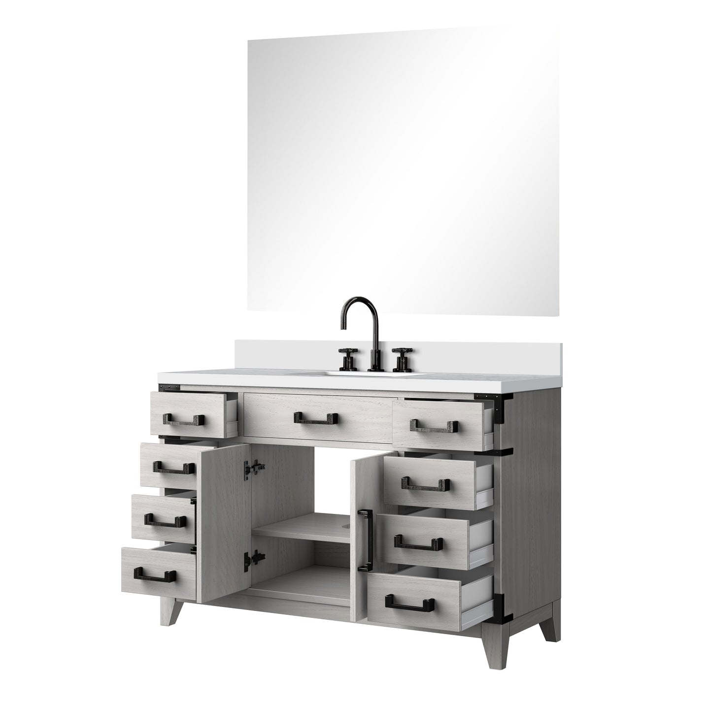 Laurel 48 in W x 22 in D White Oak Single Bath Vanity