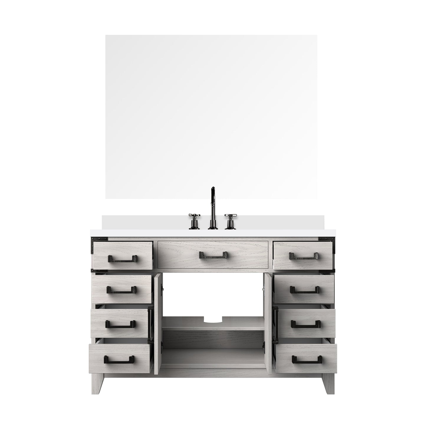 Laurel 48 in W x 22 in D White Oak Single Bath Vanity