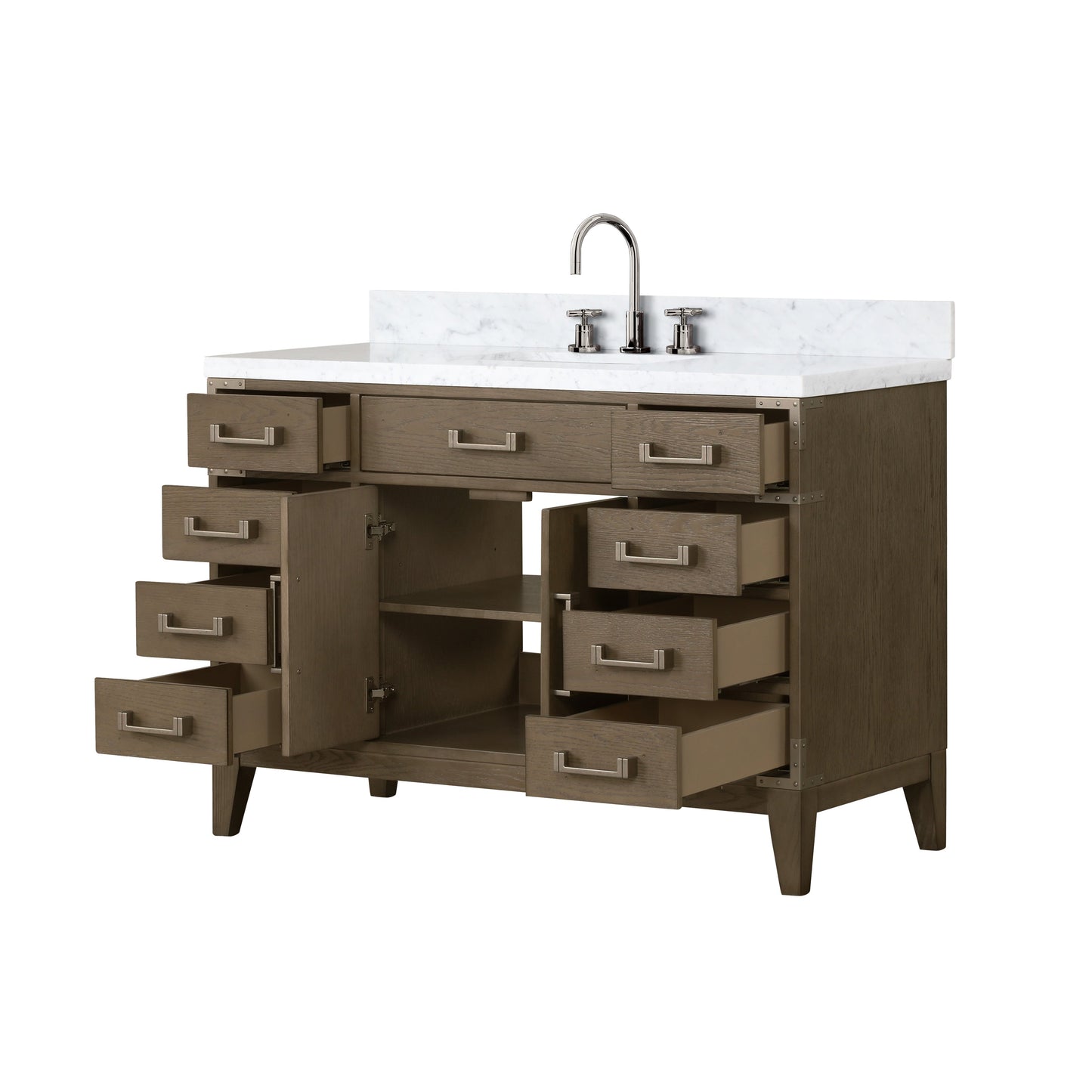 Laurel 48 in W x 22 in D Grey Oak Single Bath Vanity