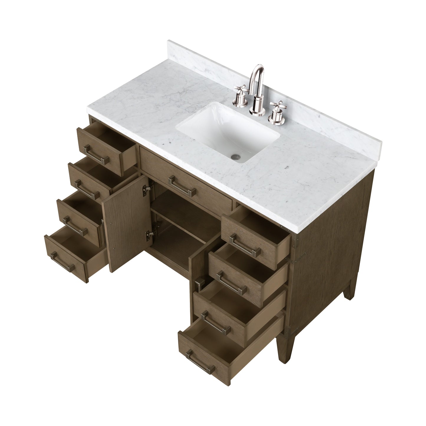 Laurel 48 in W x 22 in D Grey Oak Single Bath Vanity