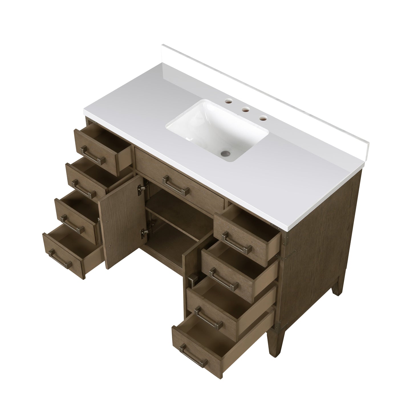 Laurel 48 in W x 22 in D Grey Oak Single Bath Vanity