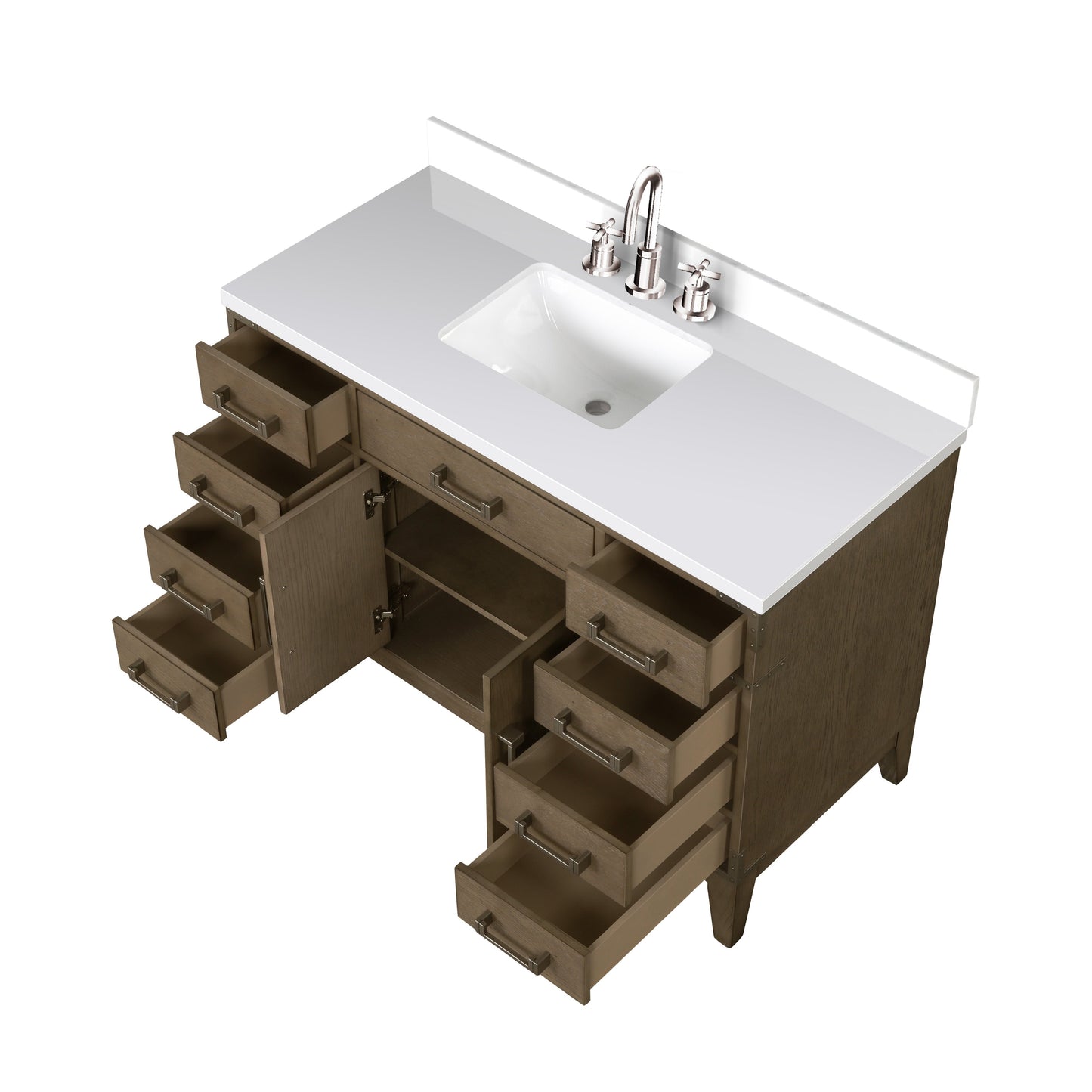 Laurel 48 in W x 22 in D Grey Oak Single Bath Vanity