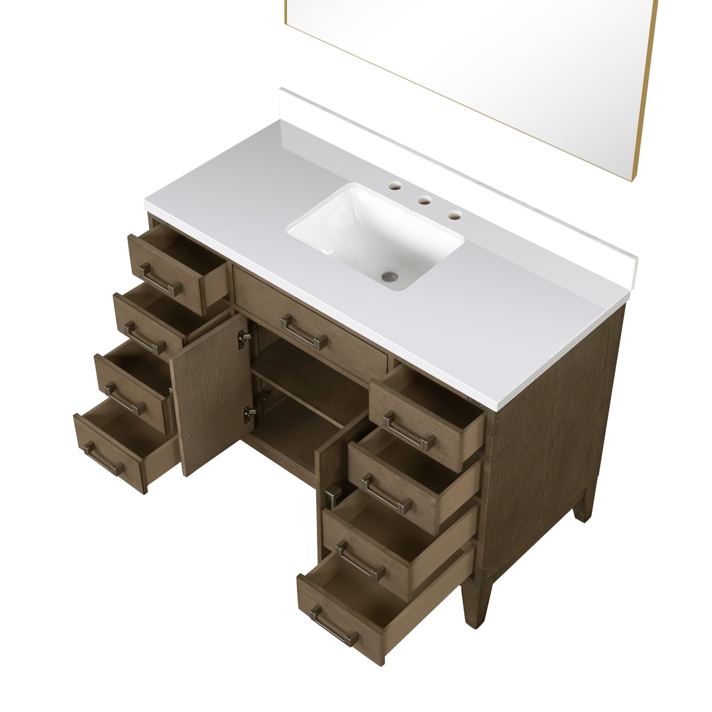 Laurel 48 in W x 22 in D Grey Oak Single Bath Vanity