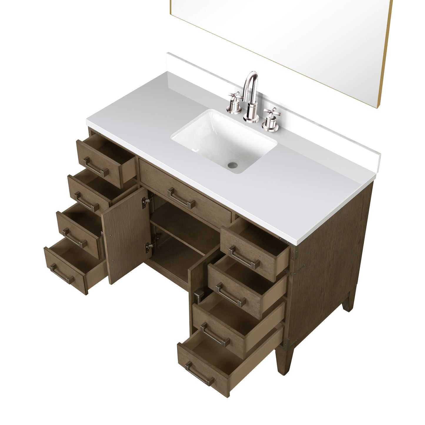 Laurel 48 in W x 22 in D Grey Oak Single Bath Vanity