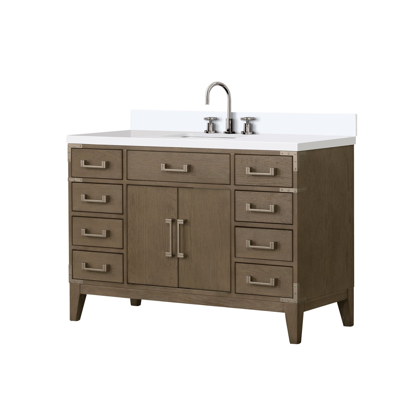 Laurel 48 in W x 22 in D Grey Oak Single Bath Vanity