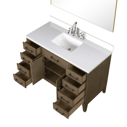 Laurel 48 in W x 22 in D Grey Oak Single Bath Vanity
