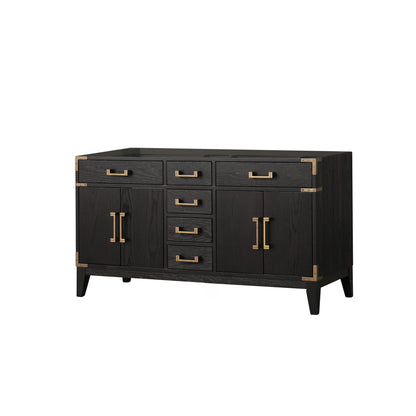Laurel 60 in W x 22 in D Black Oak Double Bath Vanity