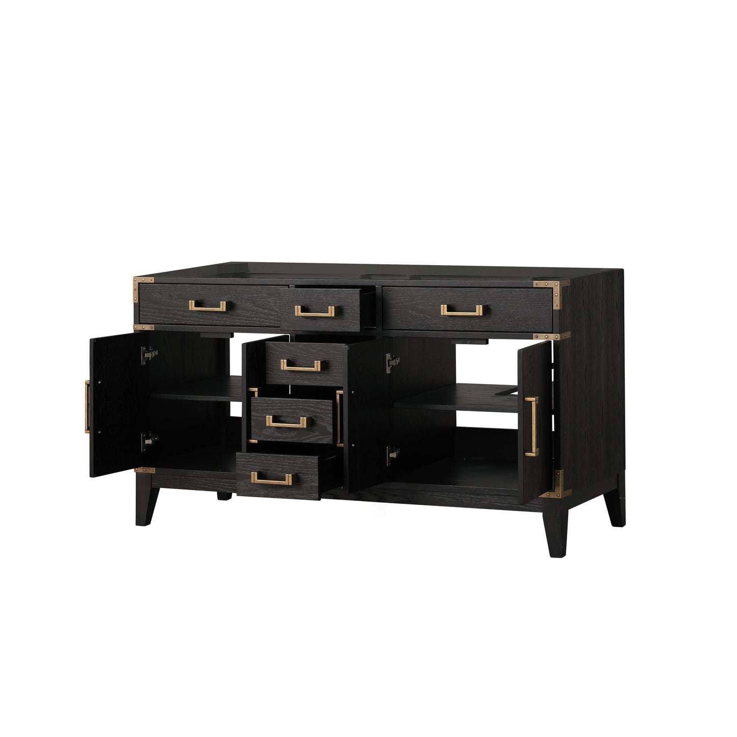 Laurel 60 in W x 22 in D Black Oak Double Bath Vanity