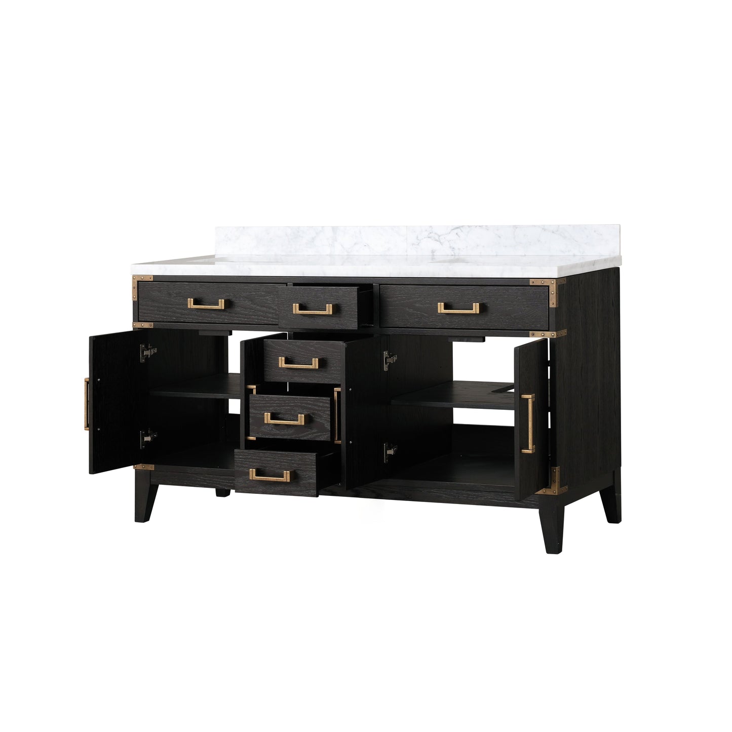 Laurel 60 in W x 22 in D Black Oak Double Bath Vanity