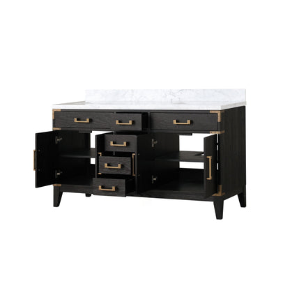 Laurel 60 in W x 22 in D Black Oak Double Bath Vanity