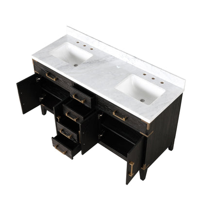 Laurel 60 in W x 22 in D Black Oak Double Bath Vanity