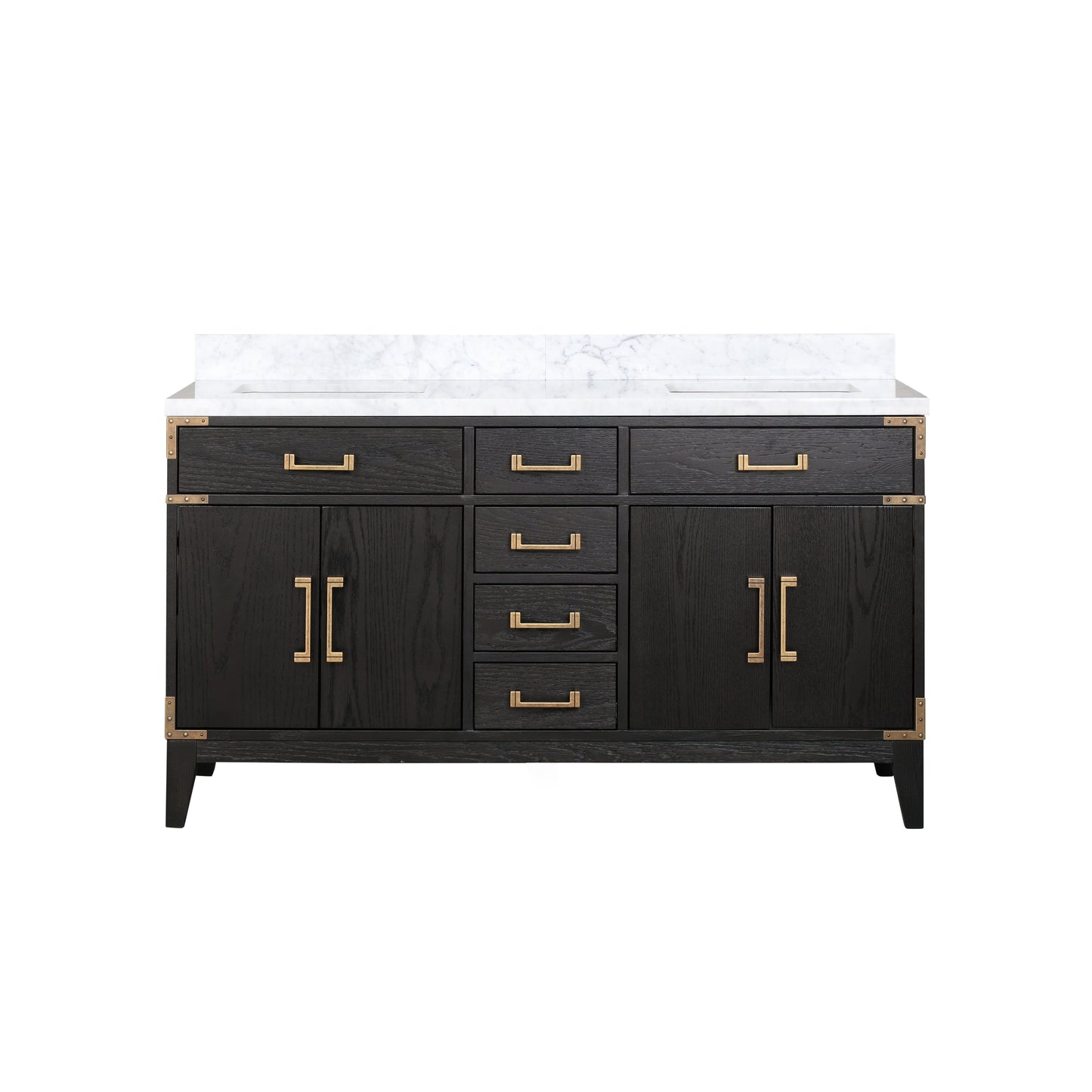 Laurel 60 in W x 22 in D Black Oak Double Bath Vanity