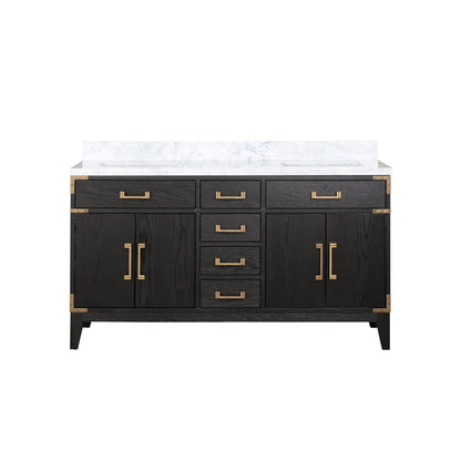 Laurel 60 in W x 22 in D Black Oak Double Bath Vanity