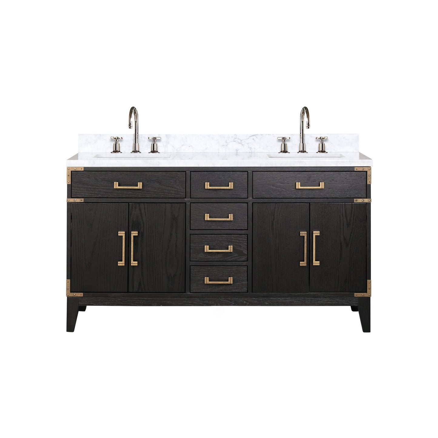 Laurel 60 in W x 22 in D Black Oak Double Bath Vanity