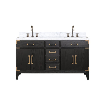 Laurel 60 in W x 22 in D Black Oak Double Bath Vanity