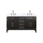 Laurel 60 in W x 22 in D Black Oak Double Bath Vanity