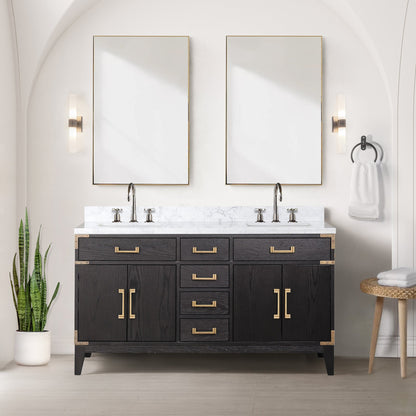 Laurel 60 in W x 22 in D Black Oak Double Bath Vanity