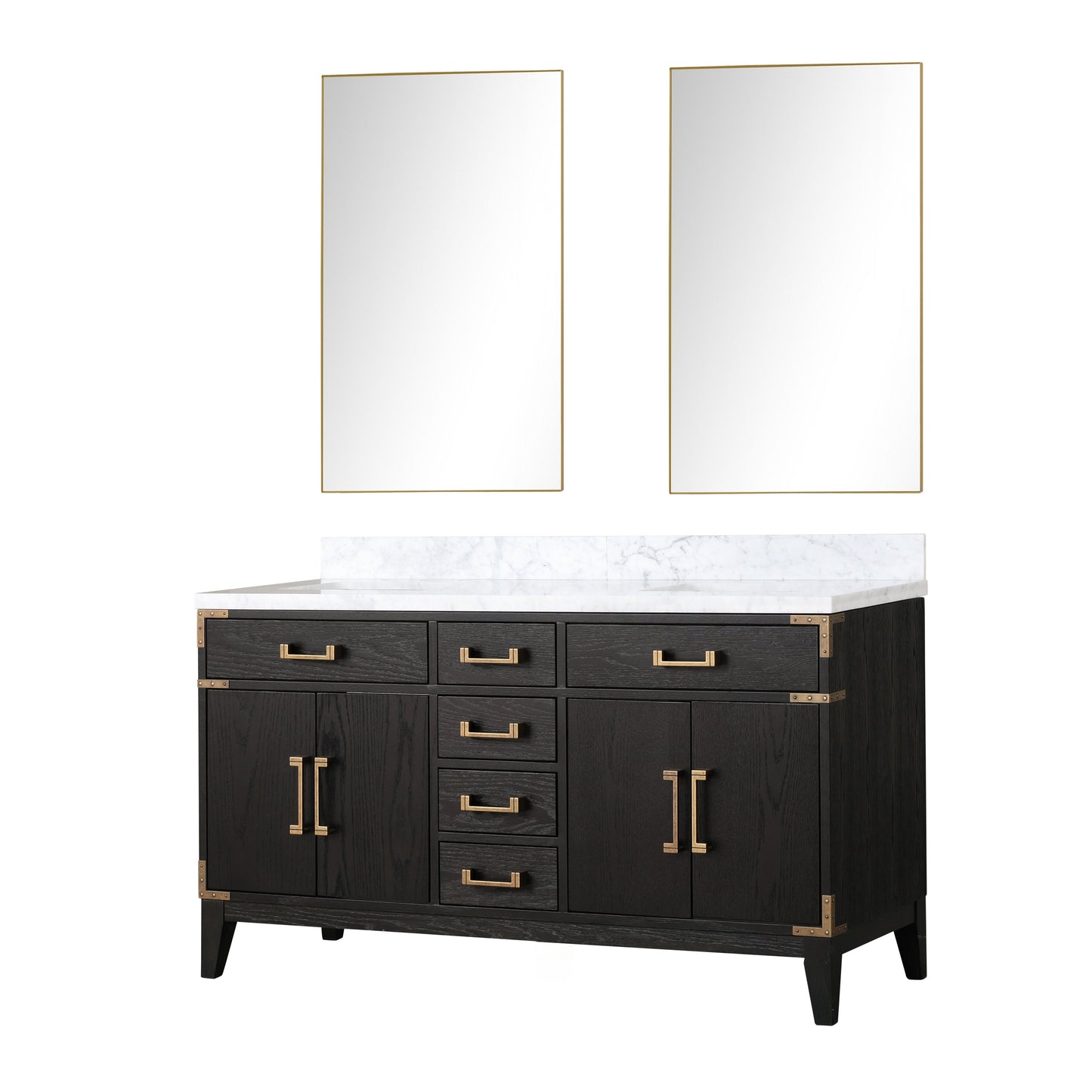 Laurel 60 in W x 22 in D Black Oak Double Bath Vanity
