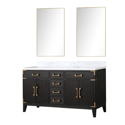 Laurel 60 in W x 22 in D Black Oak Double Bath Vanity