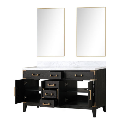 Laurel 60 in W x 22 in D Black Oak Double Bath Vanity