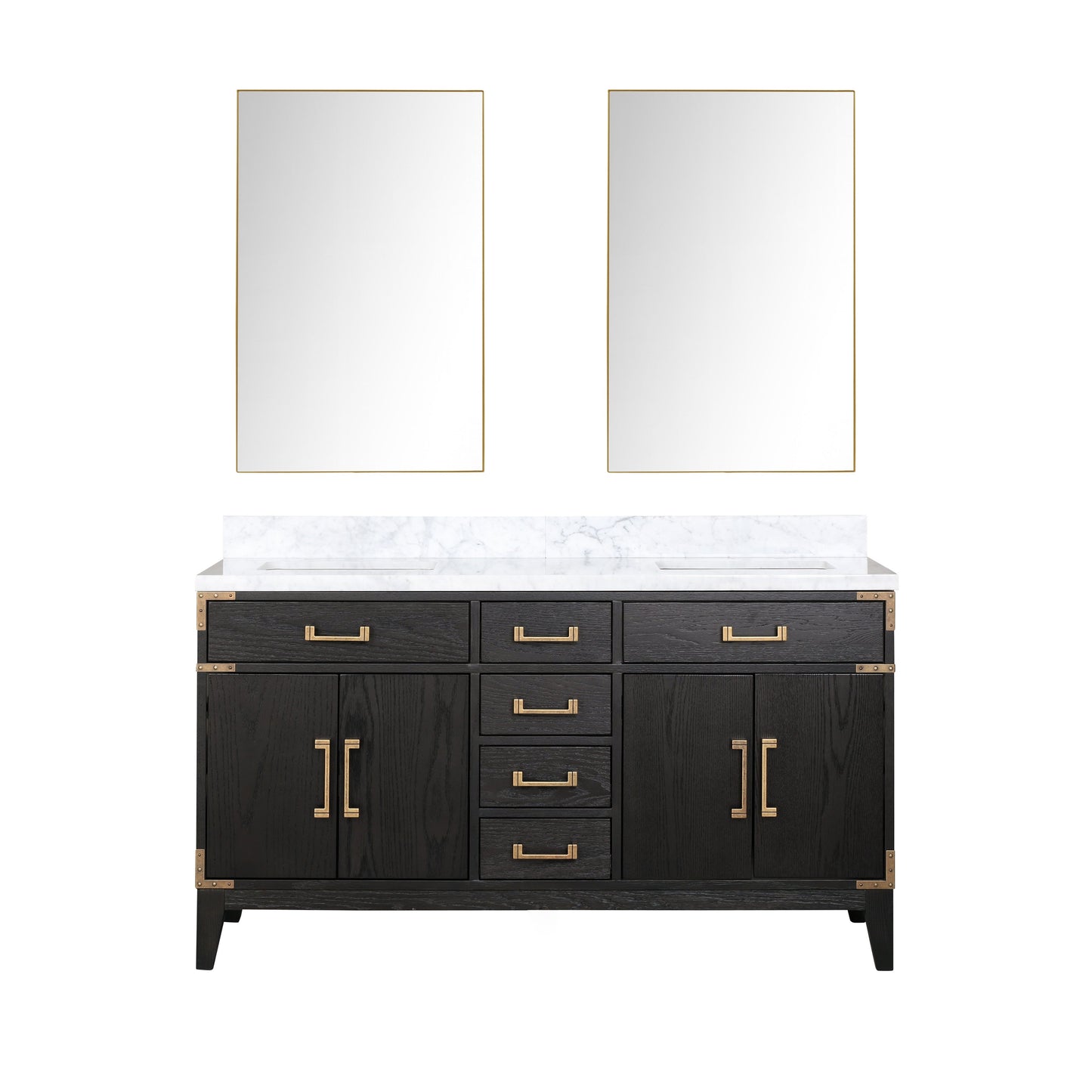 Laurel 60 in W x 22 in D Black Oak Double Bath Vanity