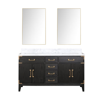 Laurel 60 in W x 22 in D Black Oak Double Bath Vanity