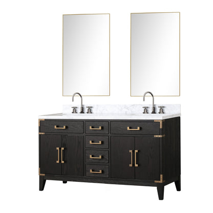 Laurel 60 in W x 22 in D Black Oak Double Bath Vanity