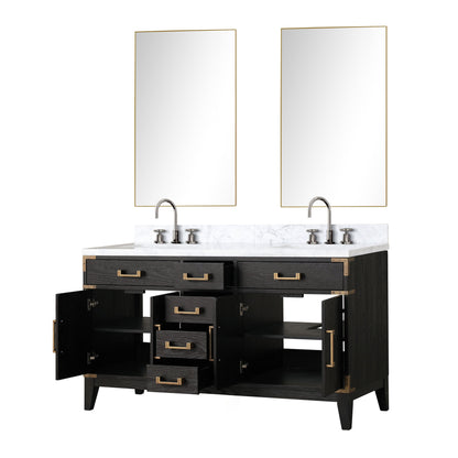 Laurel 60 in W x 22 in D Black Oak Double Bath Vanity